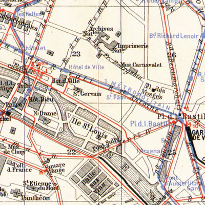 Paris City Map With Tramway and Metro Network, 1910 Preview 3