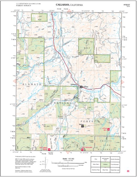 Callahan Map by US Forest Service R5 | Avenza Maps