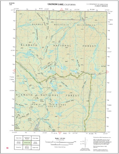 Ukonom Lake (Klamath Atlas) Map by US Forest Service R5 | Avenza Maps