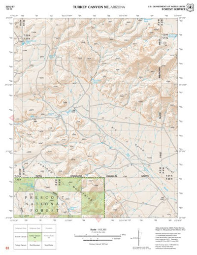 Prescott National Forest Quadrangle: TURKEY CANYON NE Preview 1