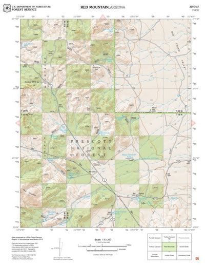 Prescott National Forest Quadrangle: RED MOUNTAIN Preview 1
