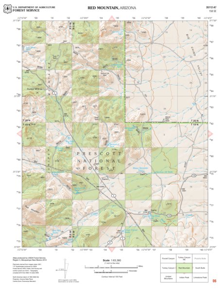 Prescott National Forest Quadrangle: RED MOUNTAIN Preview 1
