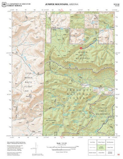 Prescott National Forest Quadrangle: JUNIPER MOUNTAINS Preview 1