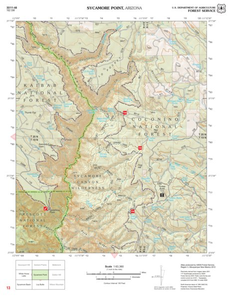 Prescott National Forest Quadrangle: SYCAMORE POINT Preview 1