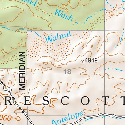 Prescott National Forest Quadrangle: LIMESTONE PEAK Preview 3