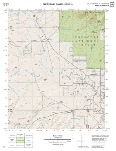 Prescott National Forest Quadrangle: WINEGLASS RANCH Preview 1