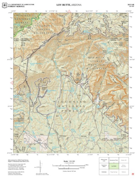 Prescott National Forest Quadrangle: LOY BUTTE Preview 1