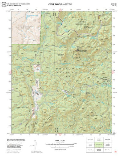 Prescott National Forest Quadrangle: CAMP WOOD Preview 1