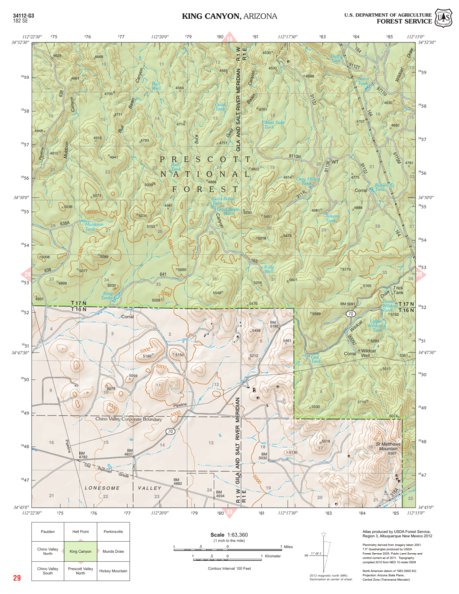 Prescott National Forest Quadrangle: KING CANYON Preview 1