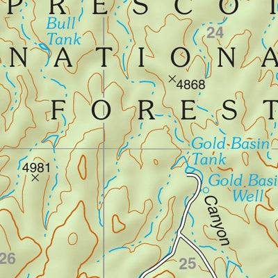 Prescott National Forest Quadrangle: KING CANYON Preview 3