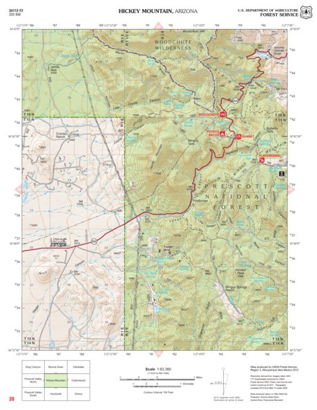 Prescott National Forest Quadrangle: HICKEY MOUNTAIN Preview 1