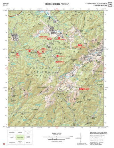 Prescott National Forest Quadrangle: GROOM CREEK Preview 1