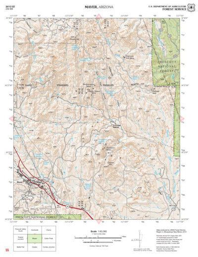 Prescott National Forest Quadrangle: MAYER Preview 1