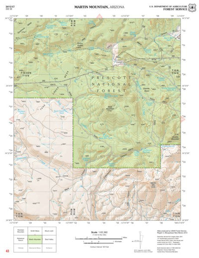 Prescott National Forest Quadrangle: MARTIN MOUNTAIN Preview 1