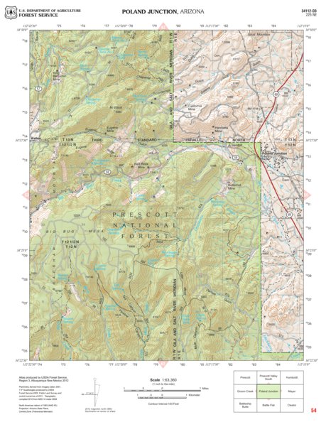 Prescott National Forest Quadrangle: POLAND JUNCTION Preview 1
