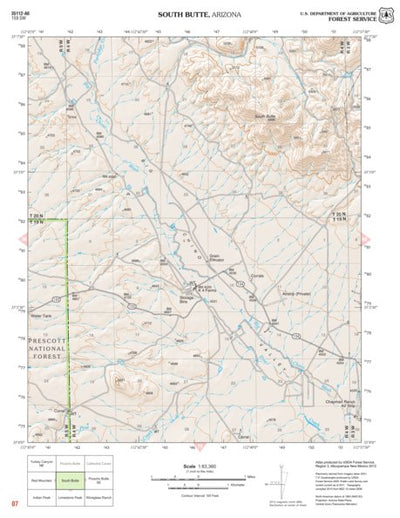 Prescott National Forest Quadrangle: SOUTH BUTTE Preview 1