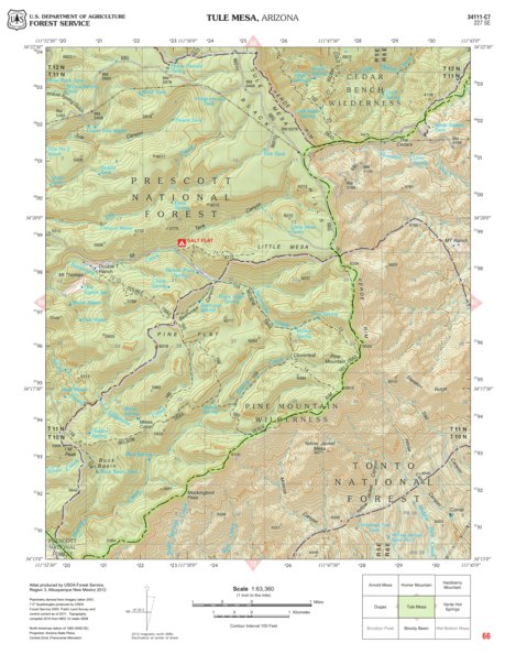Prescott National Forest Quadrangle: TULE MESA Preview 1