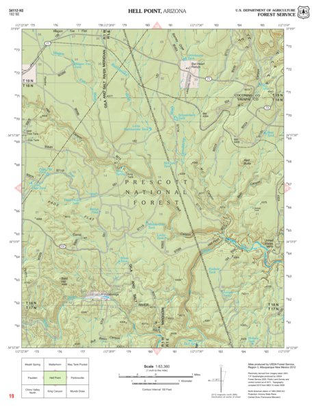 Prescott National Forest Quadrangle: HELL POINT Preview 1