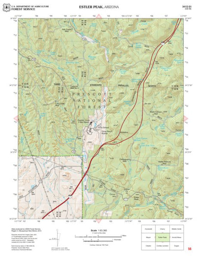 Prescott National Forest Quadrangle: ESTLER PEAK Preview 1