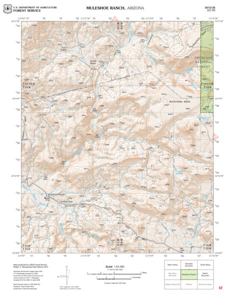 Prescott National Forest Quadrangle: MULESHOE RANCH Preview 1