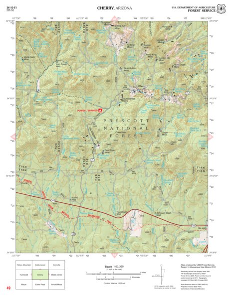 Prescott National Forest Quadrangle: CHERRY Preview 1