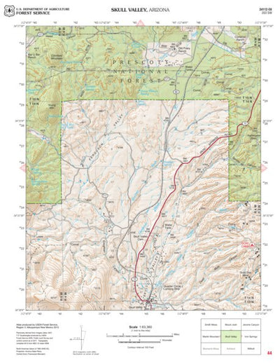 Prescott National Forest Quadrangle: SKULL VALLEY Preview 1