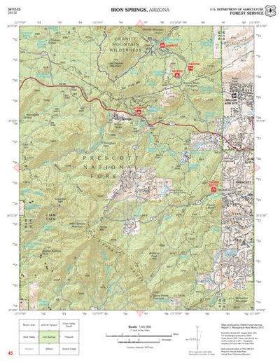 Prescott National Forest Quadrangle: IRON SPRINGS Preview 1