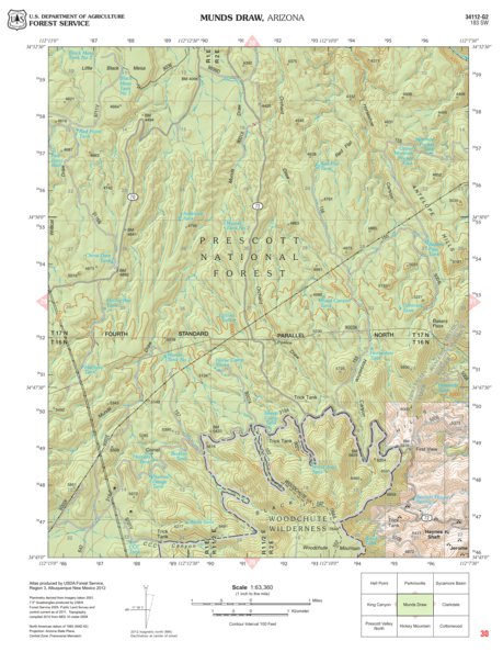 Prescott National Forest Quadrangle: MUNDS DRAW Preview 1