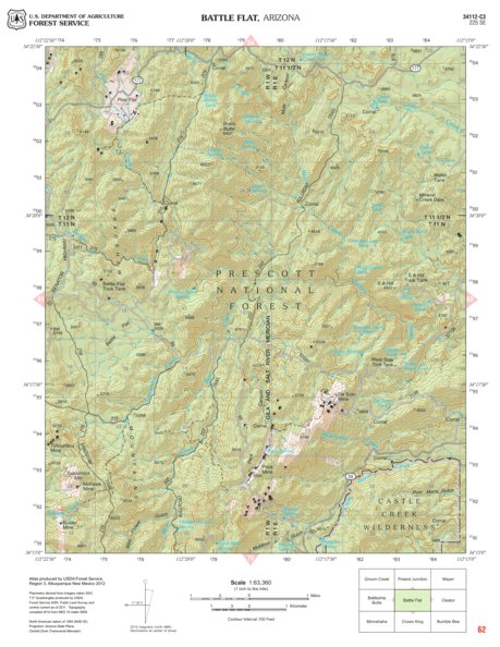 Prescott National Forest Quadrangle: BATTLE FLAT Preview 1