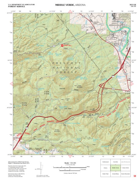Prescott National Forest Quadrangle: MIDDLE VERDE Preview 1