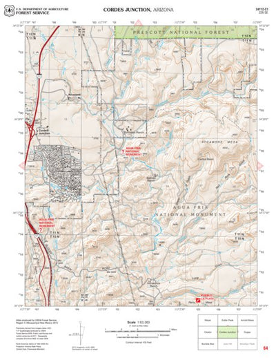 Prescott National Forest Quadrangle: CORDES JUNCTION Preview 1