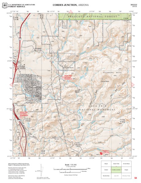 Prescott National Forest Quadrangle: CORDES JUNCTION Preview 1
