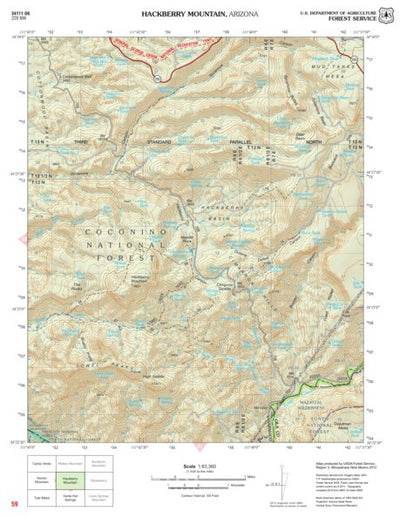 Prescott National Forest Quadrangle: HACKBERRY MOUNTAIN Preview 1