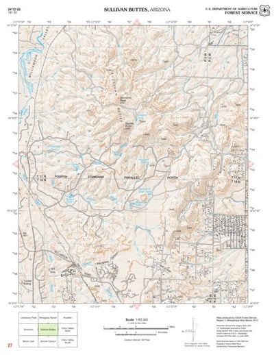 Prescott National Forest Quadrangle: SULLIVAN BUTTES Preview 1