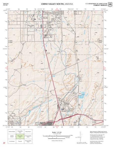 Prescott National Forest Quadrangle: CHINO VALLEY SOUTH Preview 1