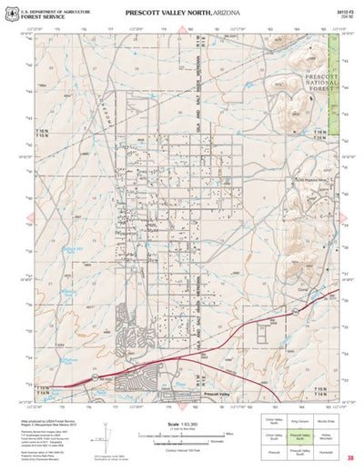 Prescott National Forest Quadrangle: PRESCOTT VALLEY NORTH Preview 1