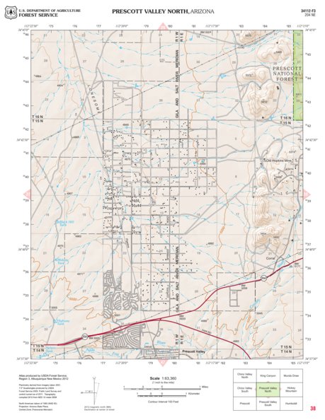 Prescott National Forest Quadrangle: PRESCOTT VALLEY NORTH Preview 1