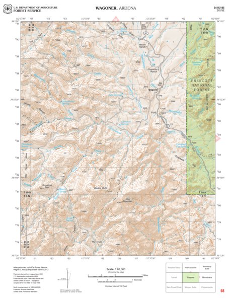 Prescott National Forest Quadrangle: WAGONER Preview 1