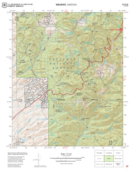 Prescott National Forest Quadrangle: WILHOIT Preview 1