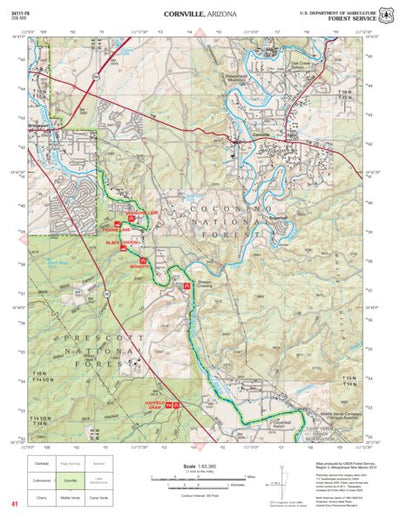 Prescott National Forest Quadrangle: CORNVILLE Preview 1