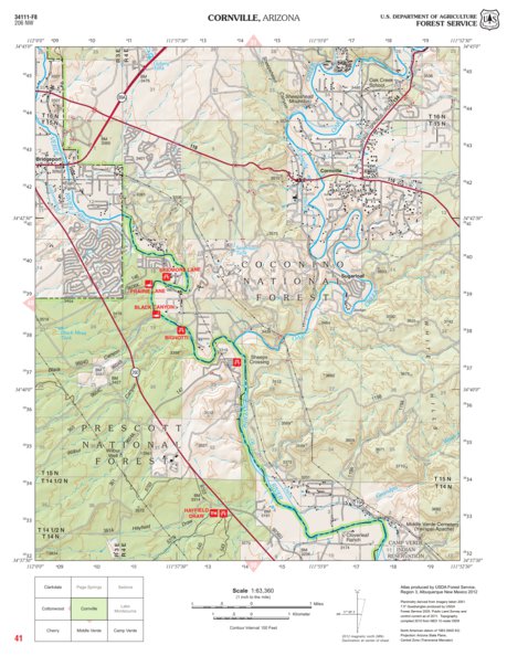 Prescott National Forest Quadrangle: CORNVILLE Preview 1