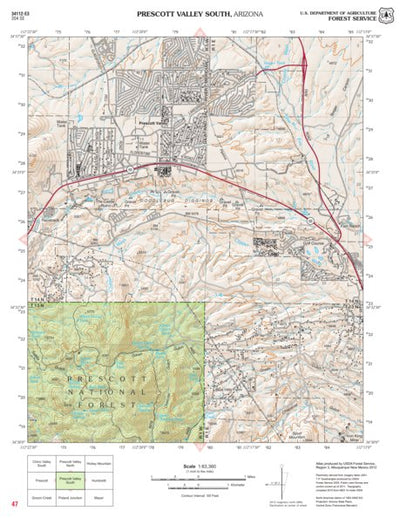 Prescott National Forest Quadrangle: PRESCOTT VALLEY SOUTH Preview 1