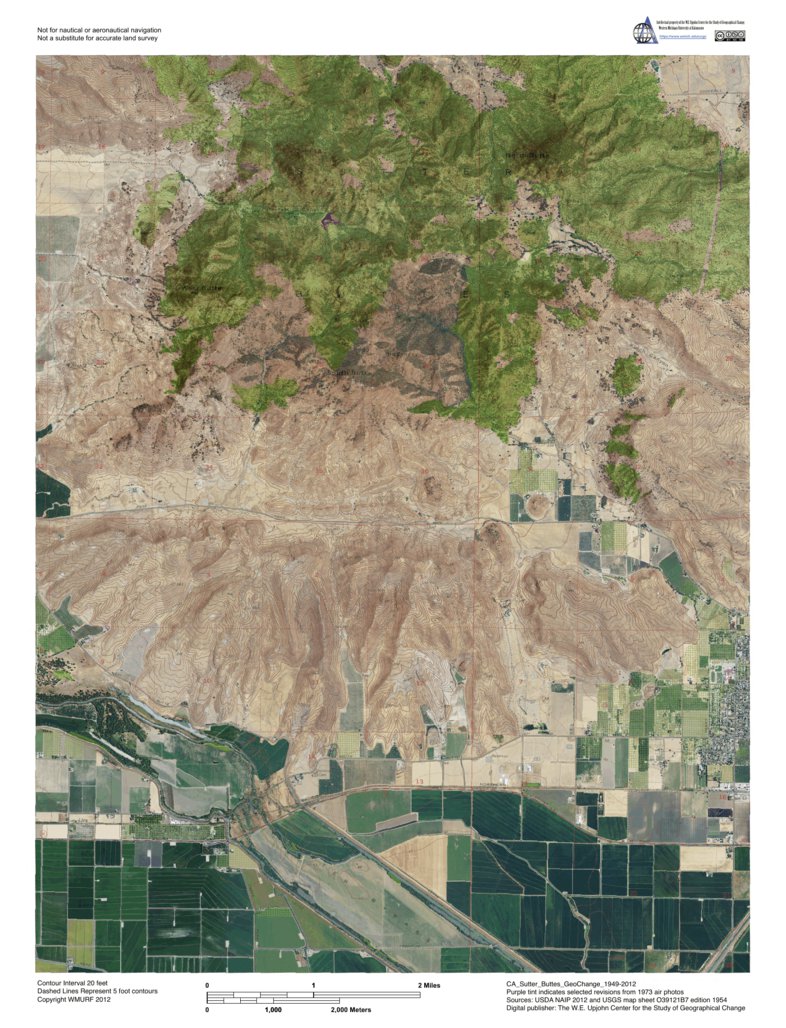 CA-Sutter Buttes: GeoChange 1949-2012 Map by Western Michigan ...