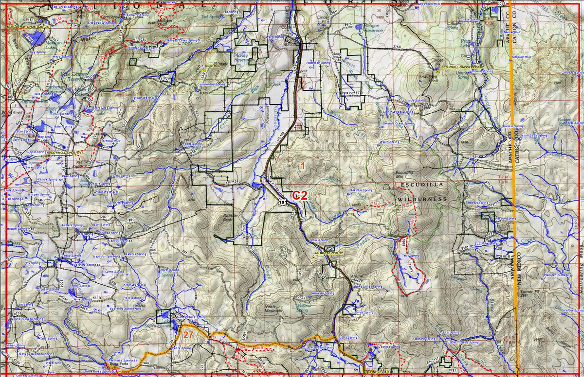 Arizona GMU 1 Mapbook page example Map by Hi-Tech Hunting LLC | Avenza Maps