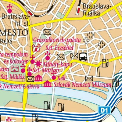 Pozsony áthajtási térkép, Bratislava transit map Preview 3