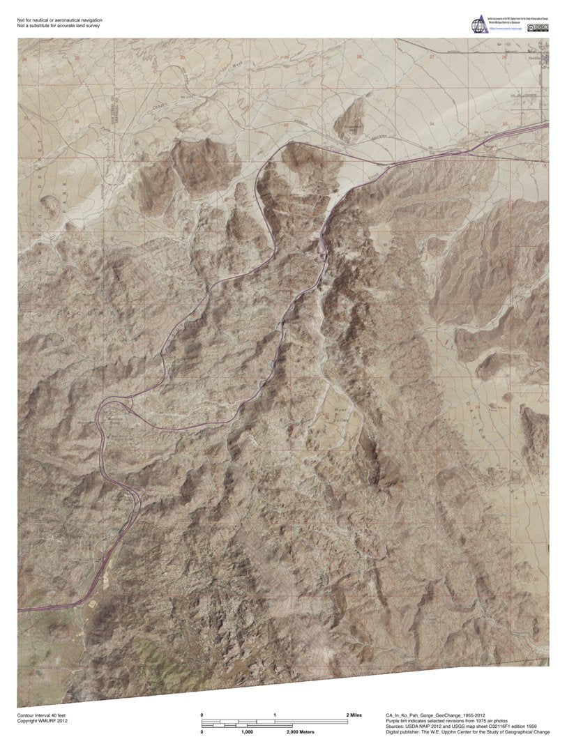 CA-In Ko Pah Gorge: GeoChange 1955-2012 Map by Western Michigan ...