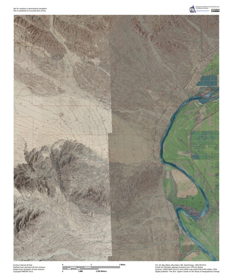 CA-AZ-Big Maria Mountains NE: GeoChange 1953-2012-10 Preview 1
