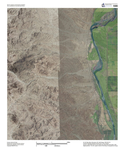 CA-AZ-Big Maria Mountains SE: GeoChange 1953-2012-10 Preview 1