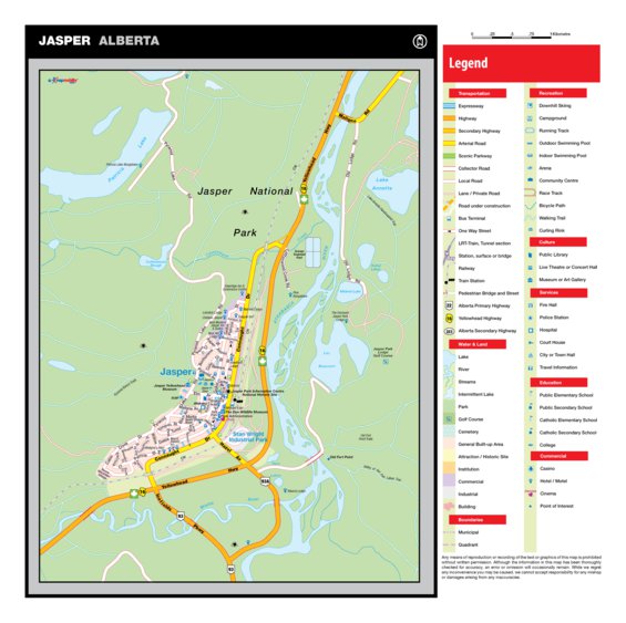 Jasper Track Map Jasper, AB Map by Mapmobility Corp. | Avenza Maps