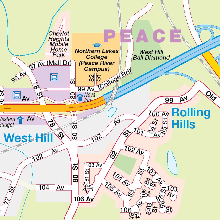 Peace Rive Map Peace River, AB Map by Mapmobility Corp. | Avenza Maps